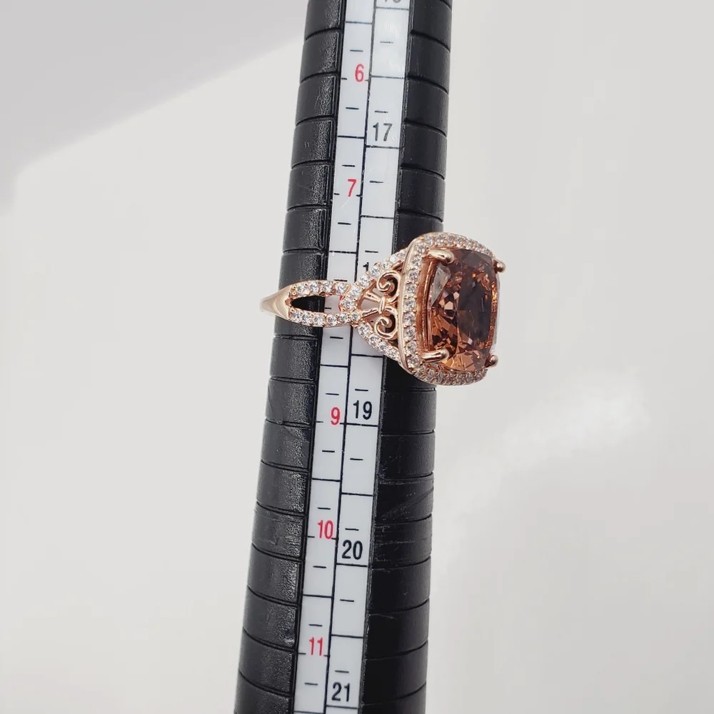 18k Rose Gold - 925 Brown Morganite Halo Ring